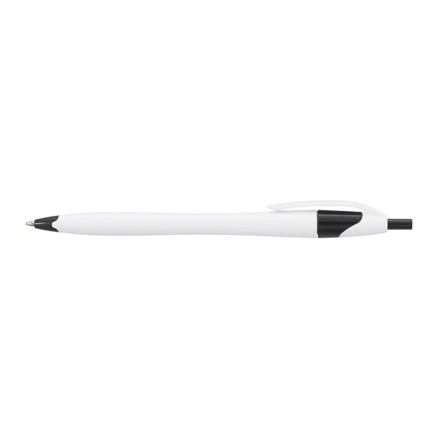 Cougar Retractable Ballpoint Pen - White w/Black Trim