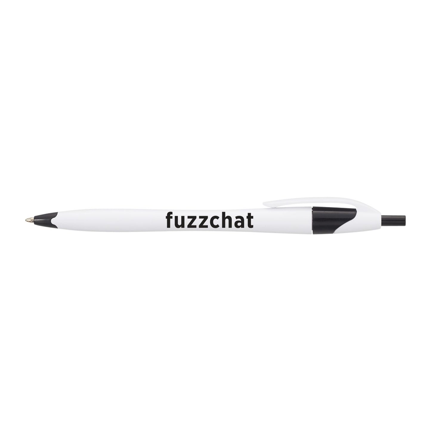 Cougar Retractable Ballpoint Pen - White w/Black Trim