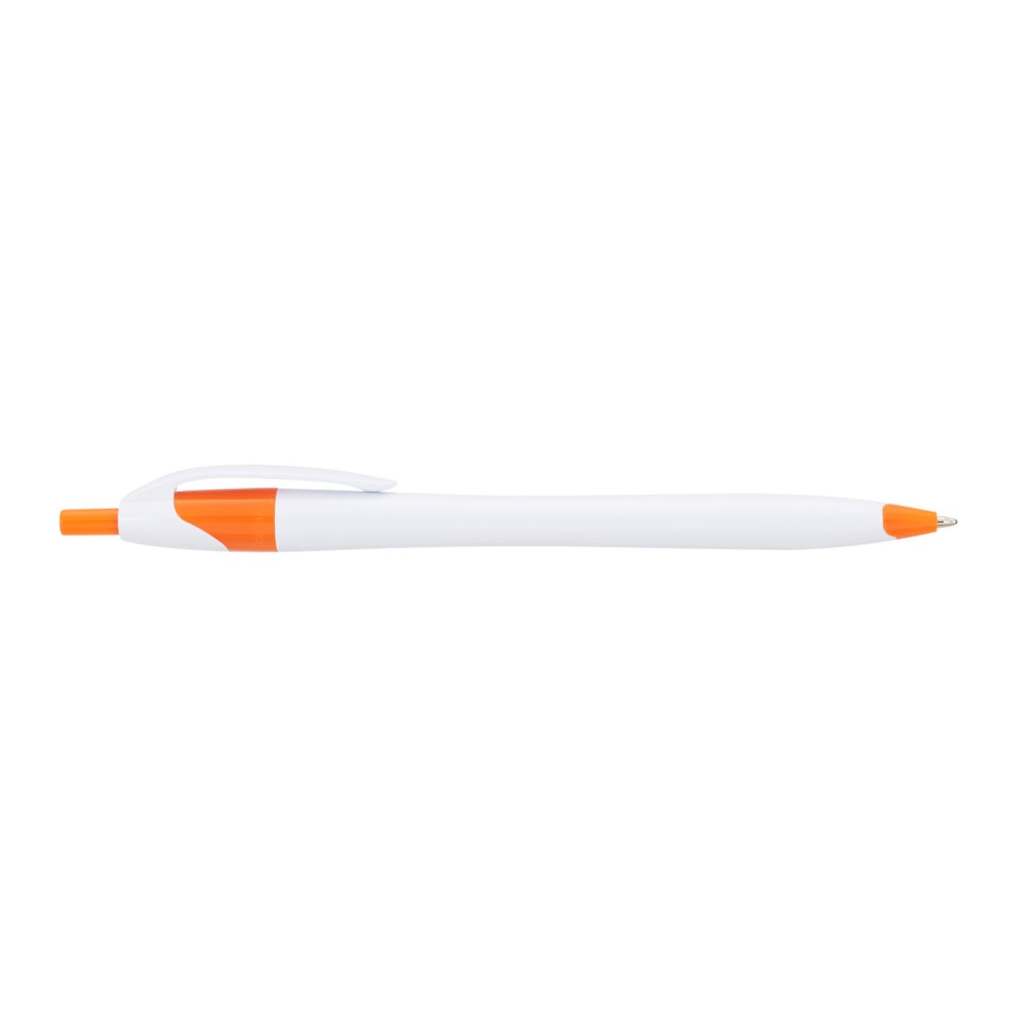 Cougar Retractable Ballpoint Pen - White w/Orange Trim