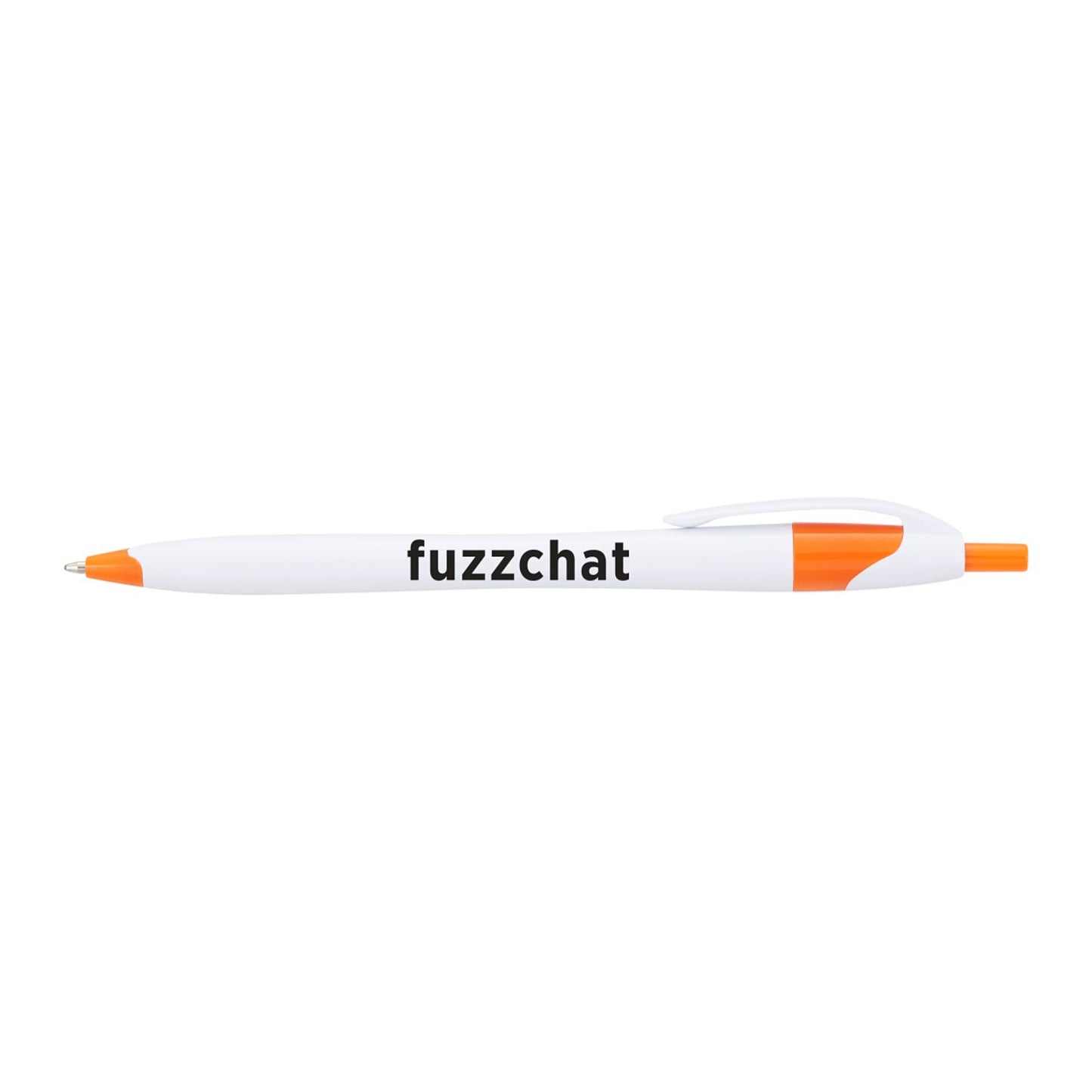 Cougar Retractable Ballpoint Pen - White w/Orange Trim