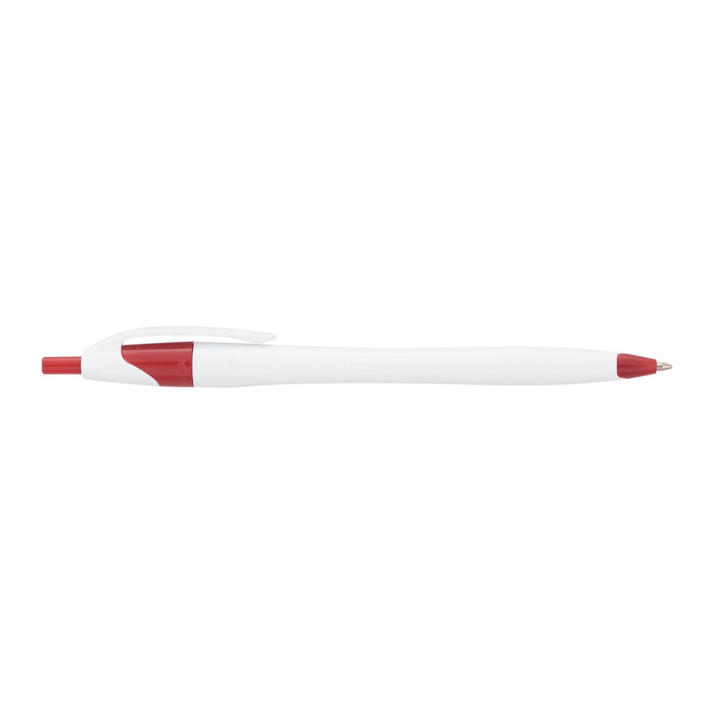 Cougar Retractable Ballpoint Pen - White w/Red Trim