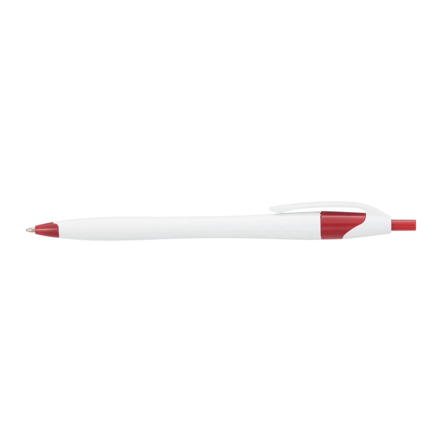 Cougar Retractable Ballpoint Pen - White w/Red Trim