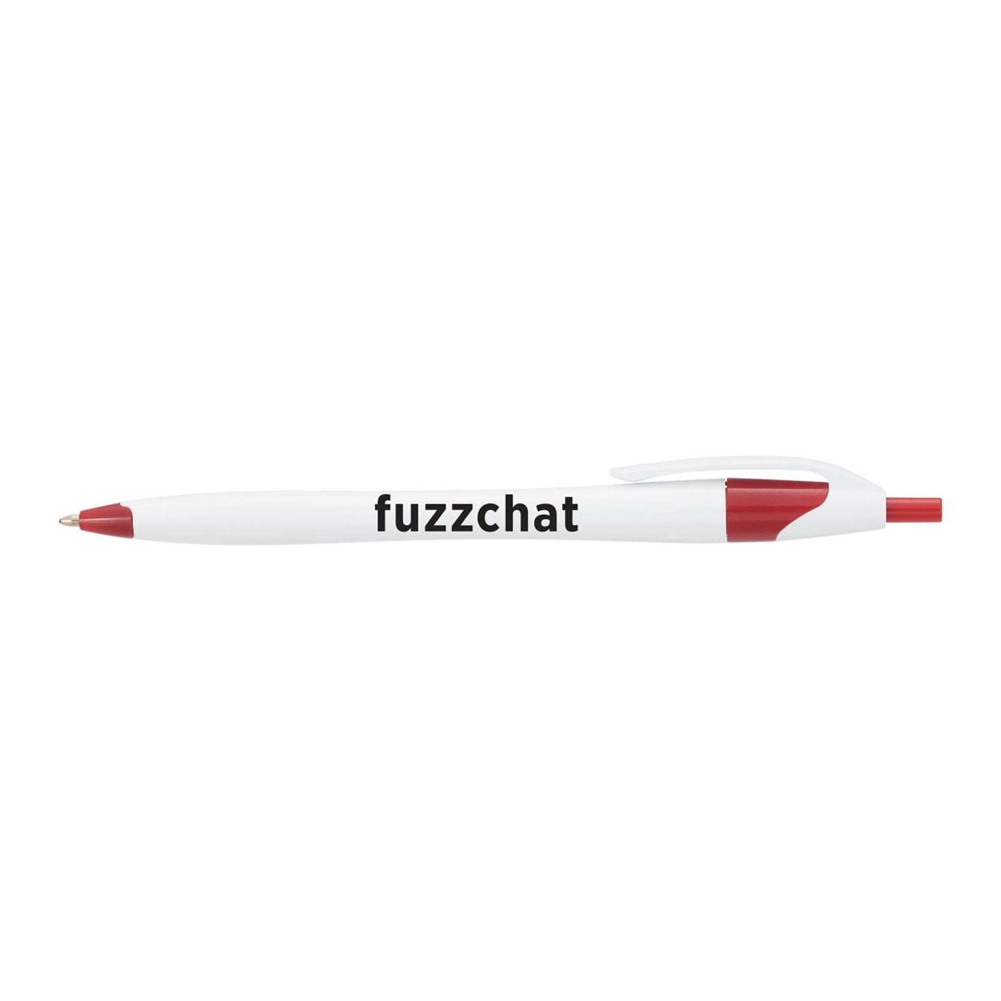 Cougar Retractable Ballpoint Pen - White w/Red Trim