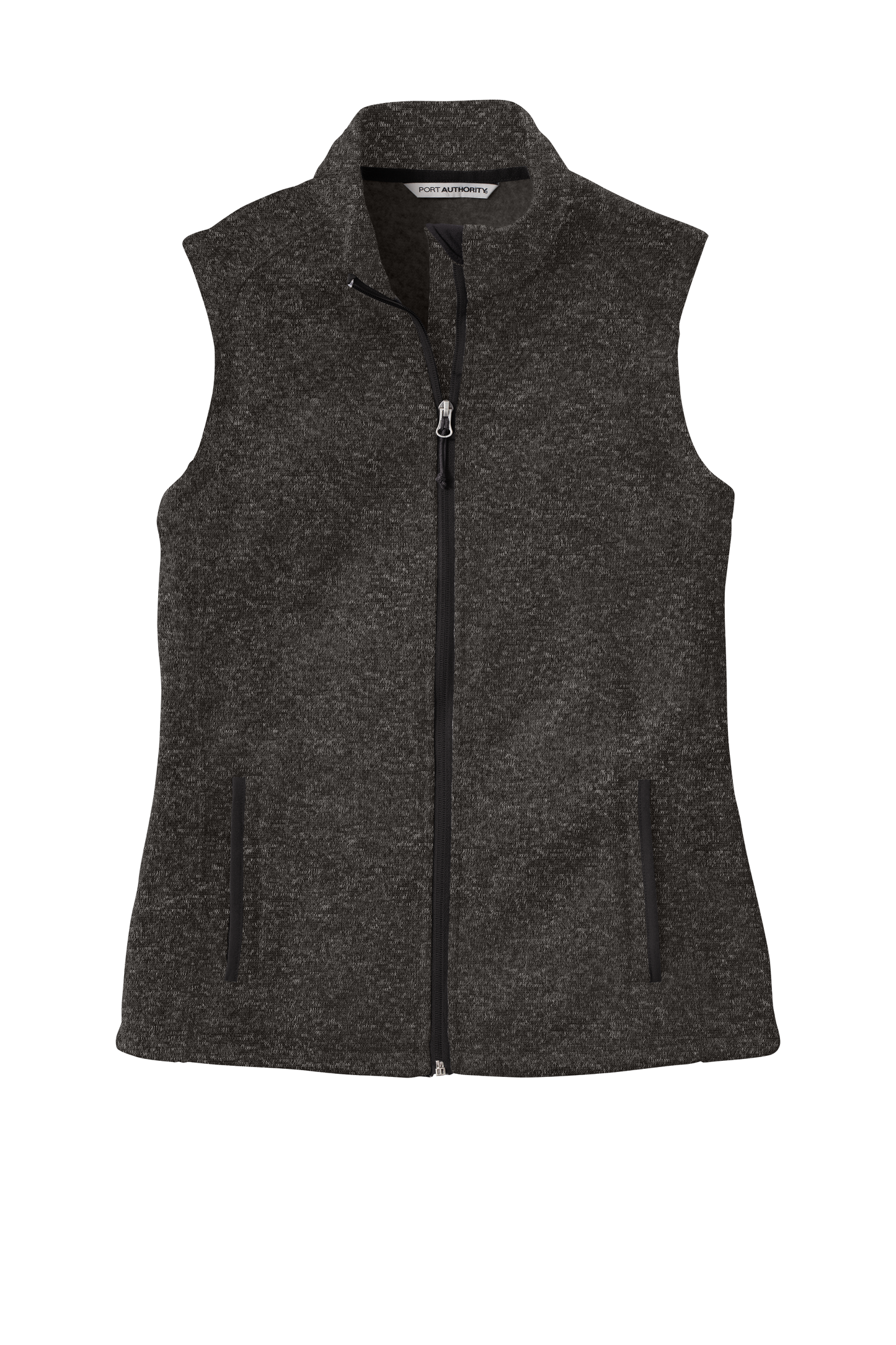 Port Authority ® Women's Sweater Fleece Vest - Black Heather