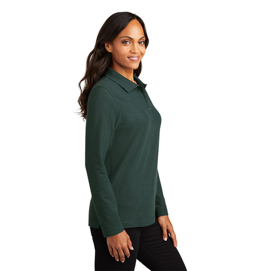 Port Authority® Women's Silk Touch™ Long Sleeve Polo - Dark Green