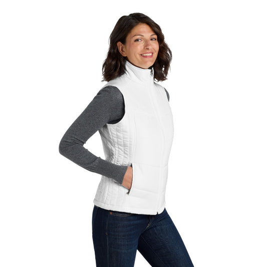 Port Authority® Women's Puffy Vest - White/ Dark Slate