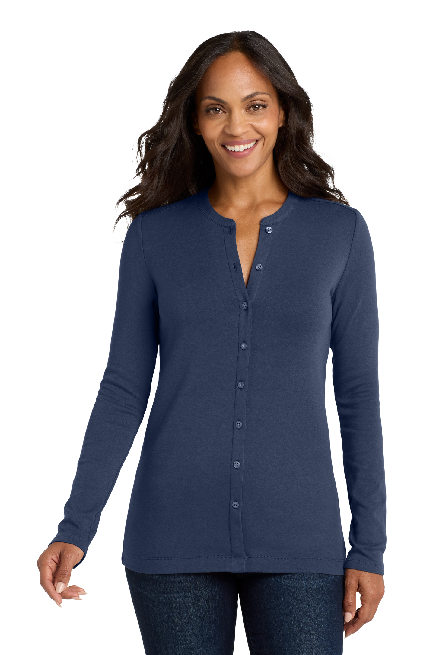 Port Authority® Women's Concept Stretch Button-Front Cardigan - Dress Blue Navy