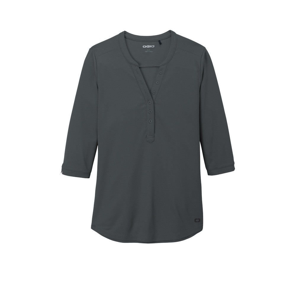 OGIO ® Ladies Jewel Henley - Diesel Grey