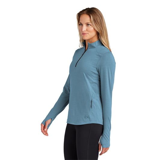 OGIO Ladies Motion 1/4-Zip Pullover - Blue Mist