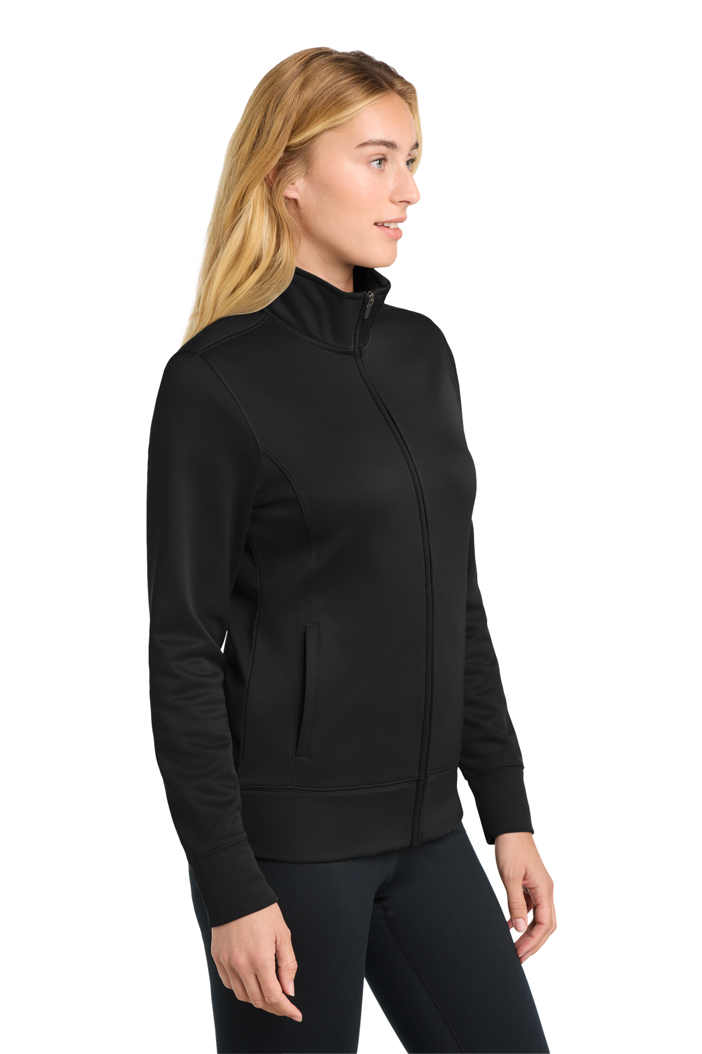 Sport-Tek® Women's Sport-Wick® Fleece Full-Zip Jacket - Black