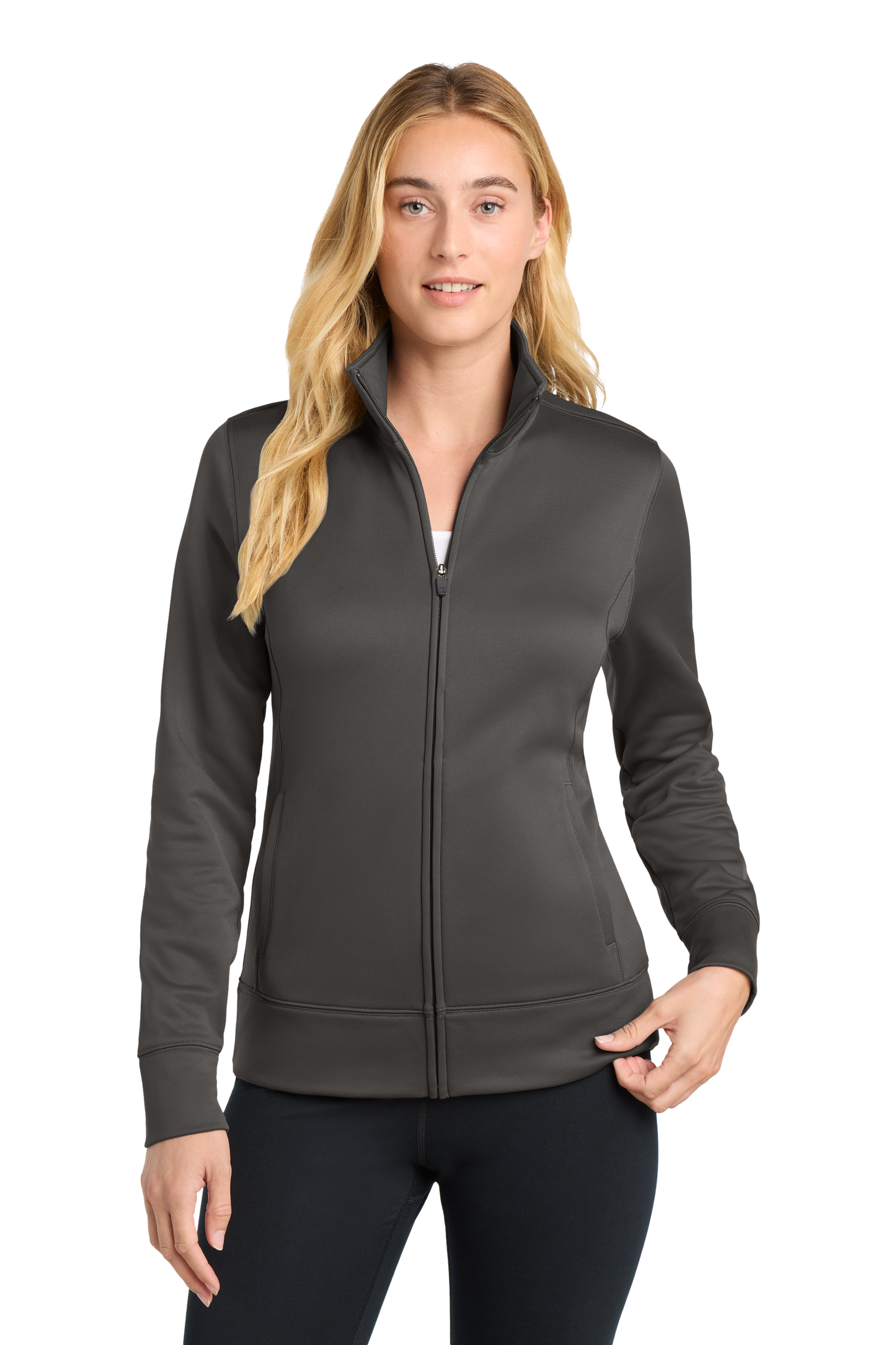 Sport-Tek® Women's Sport-Wick® Fleece Full-Zip Jacket - Iron Grey