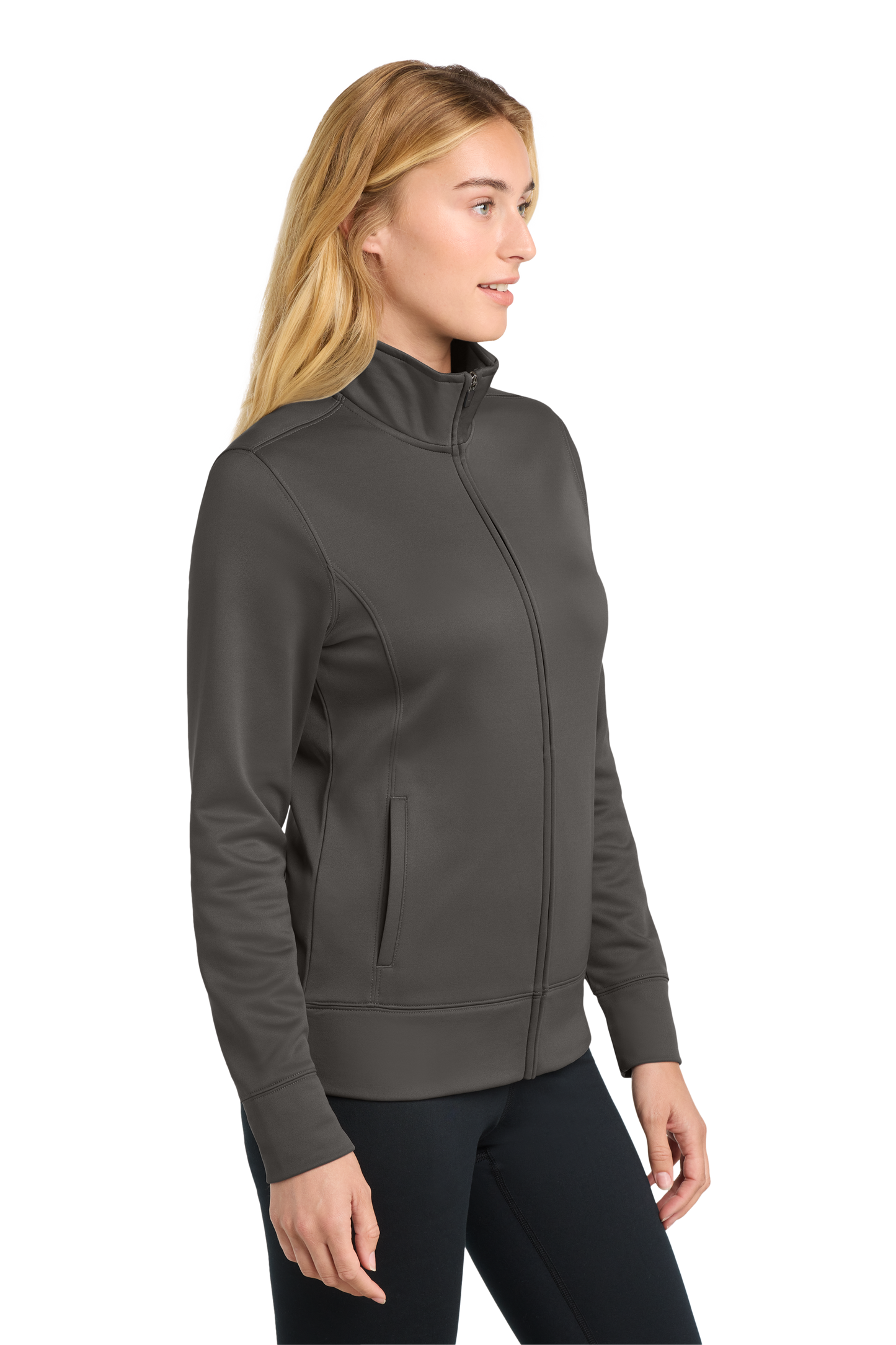 Sport-Tek® Women's Sport-Wick® Fleece Full-Zip Jacket - Iron Grey