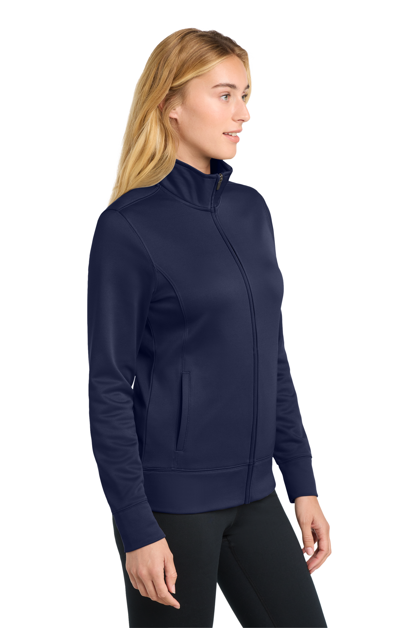 Sport-Tek® Women's Sport-Wick® Fleece Full-Zip Jacket - Navy