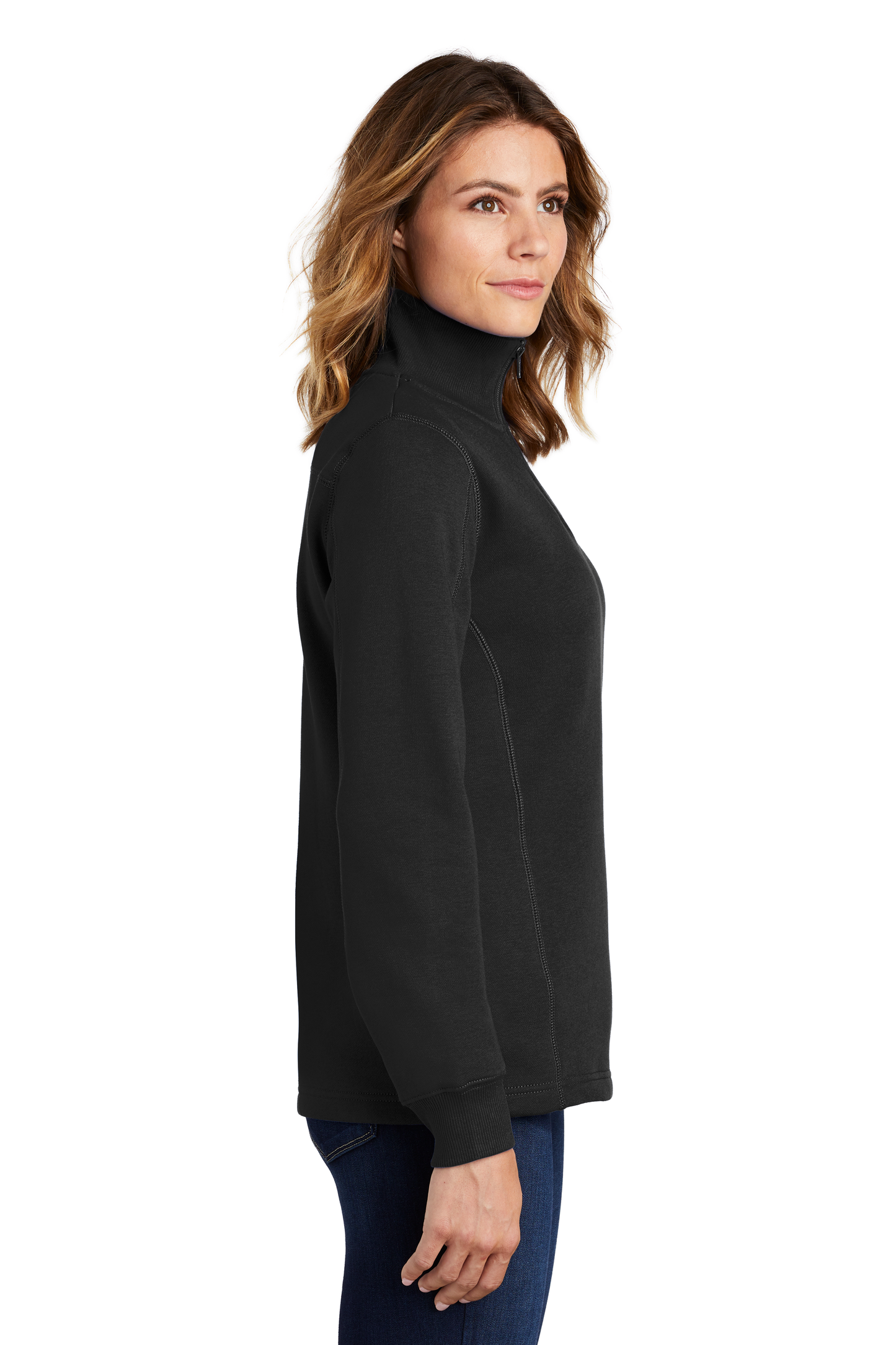 Sport-Tek® Women's 1/4-Zip Sweatshirt - Black