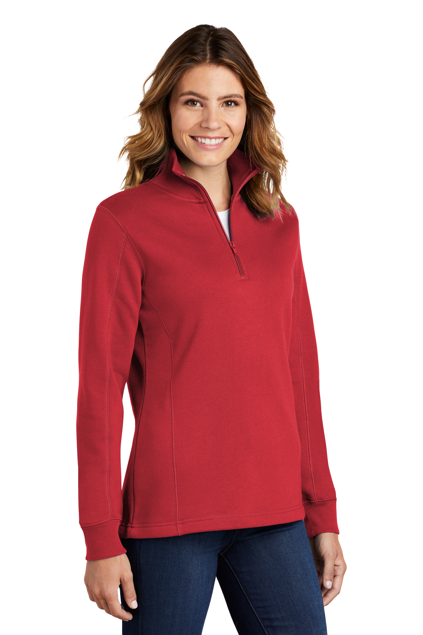 Sport-Tek® Women's 1/4-Zip Sweatshirt - True Red