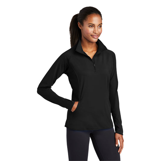 Sport-Tek® Women's Sport-Wick® Stretch 1/4-Zip Pullover- Black