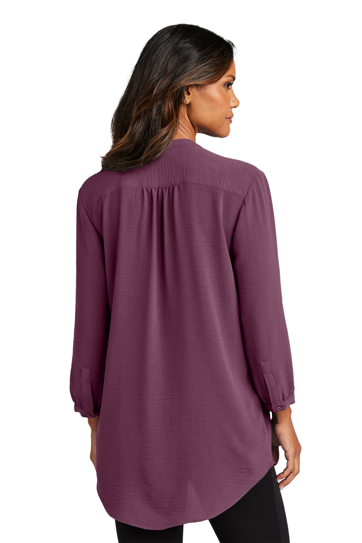 Port Authority® Women's 3/4-Sleeve Textured Crepe Tunic - Purple Mist