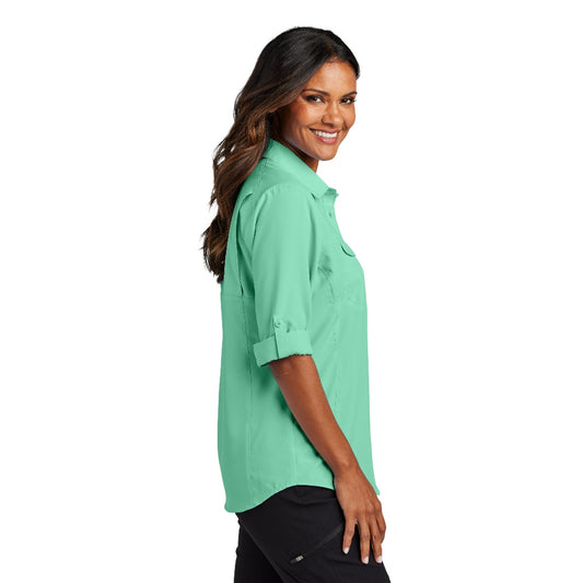 Port Authority® Women's Long Sleeve UV Daybreak Shirt - Bright Seafoam