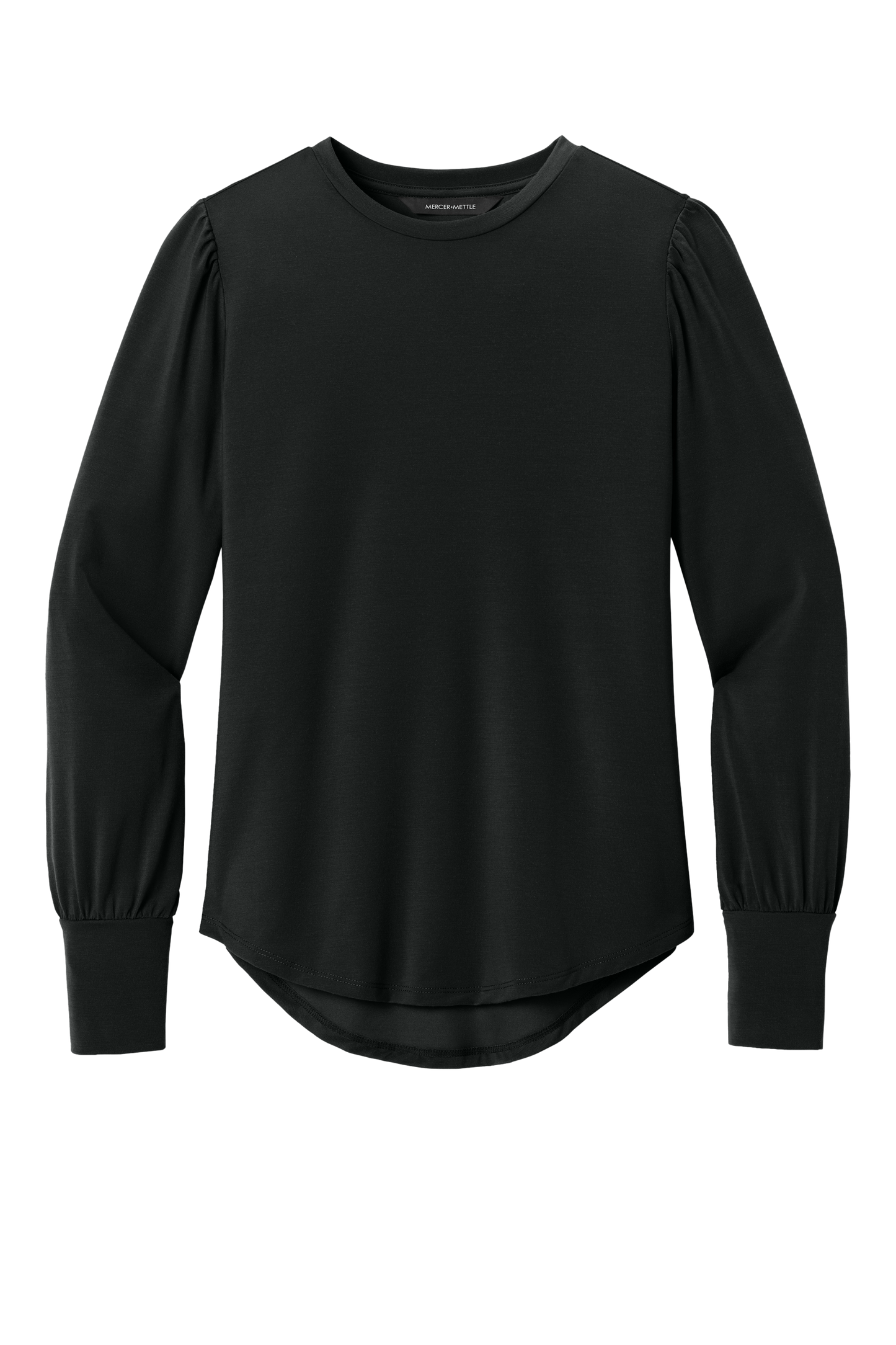 Mercer+Mettle® Women’s Stretch Jersey Long Sleeve Blouson Top - Deep Black