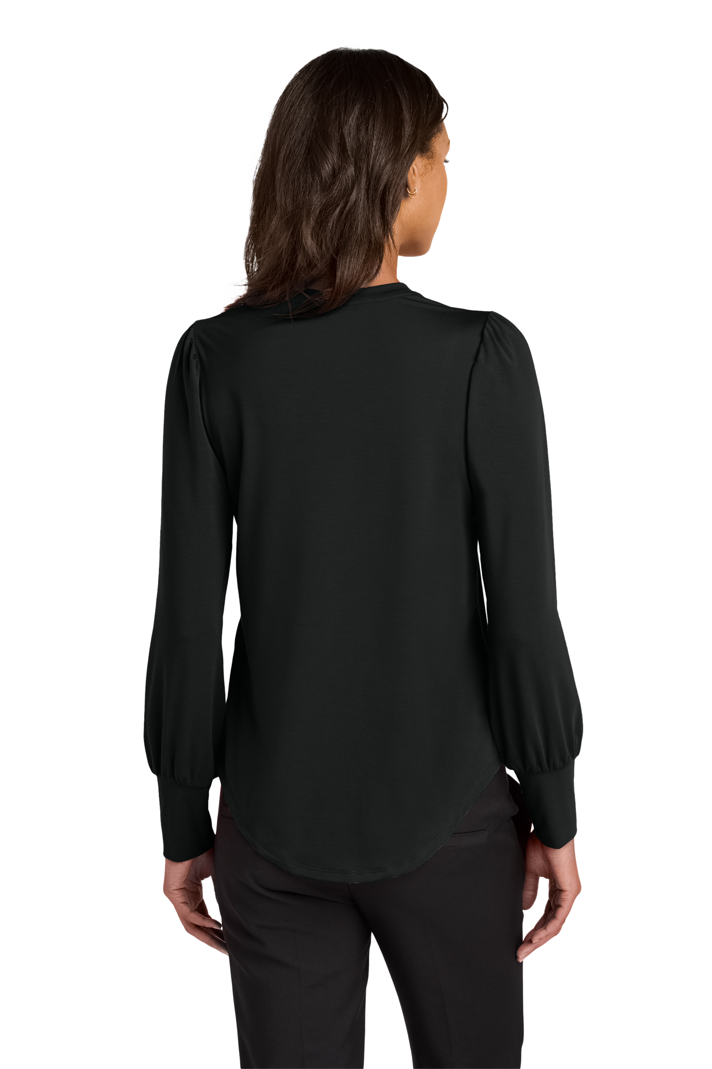 Mercer+Mettle® Women’s Stretch Jersey Long Sleeve Blouson Top - Deep Black