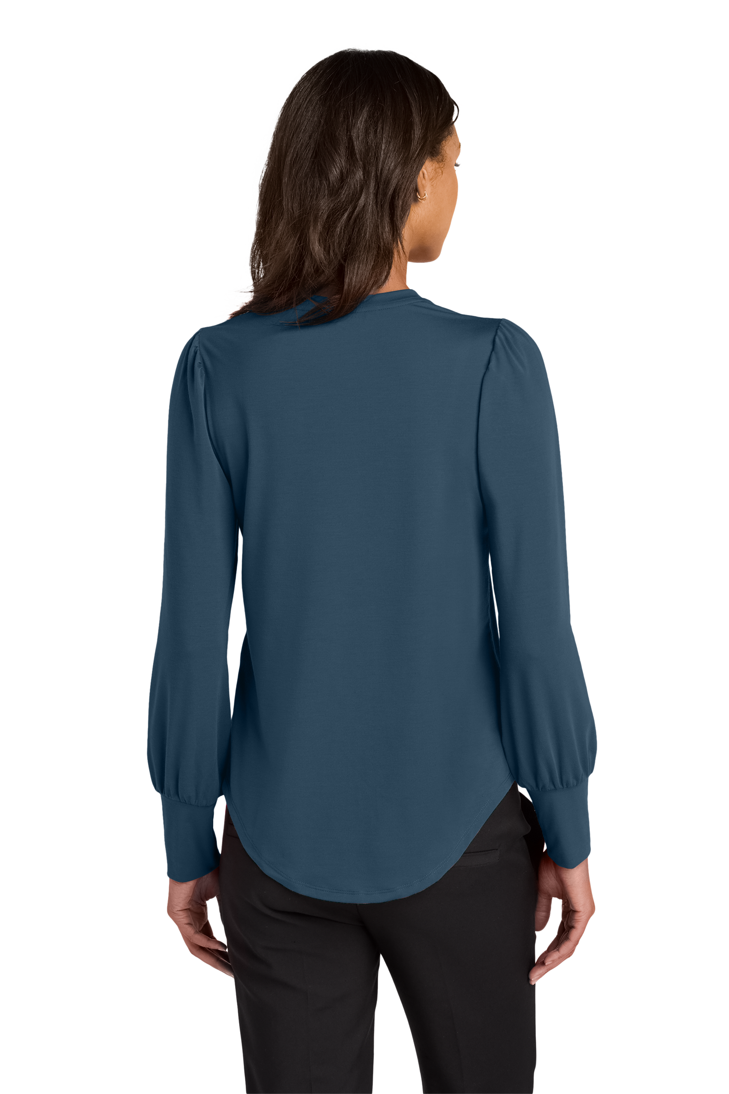 Mercer+Mettle® Women’s Stretch Jersey Long Sleeve Blouson Top - Insignia Blue