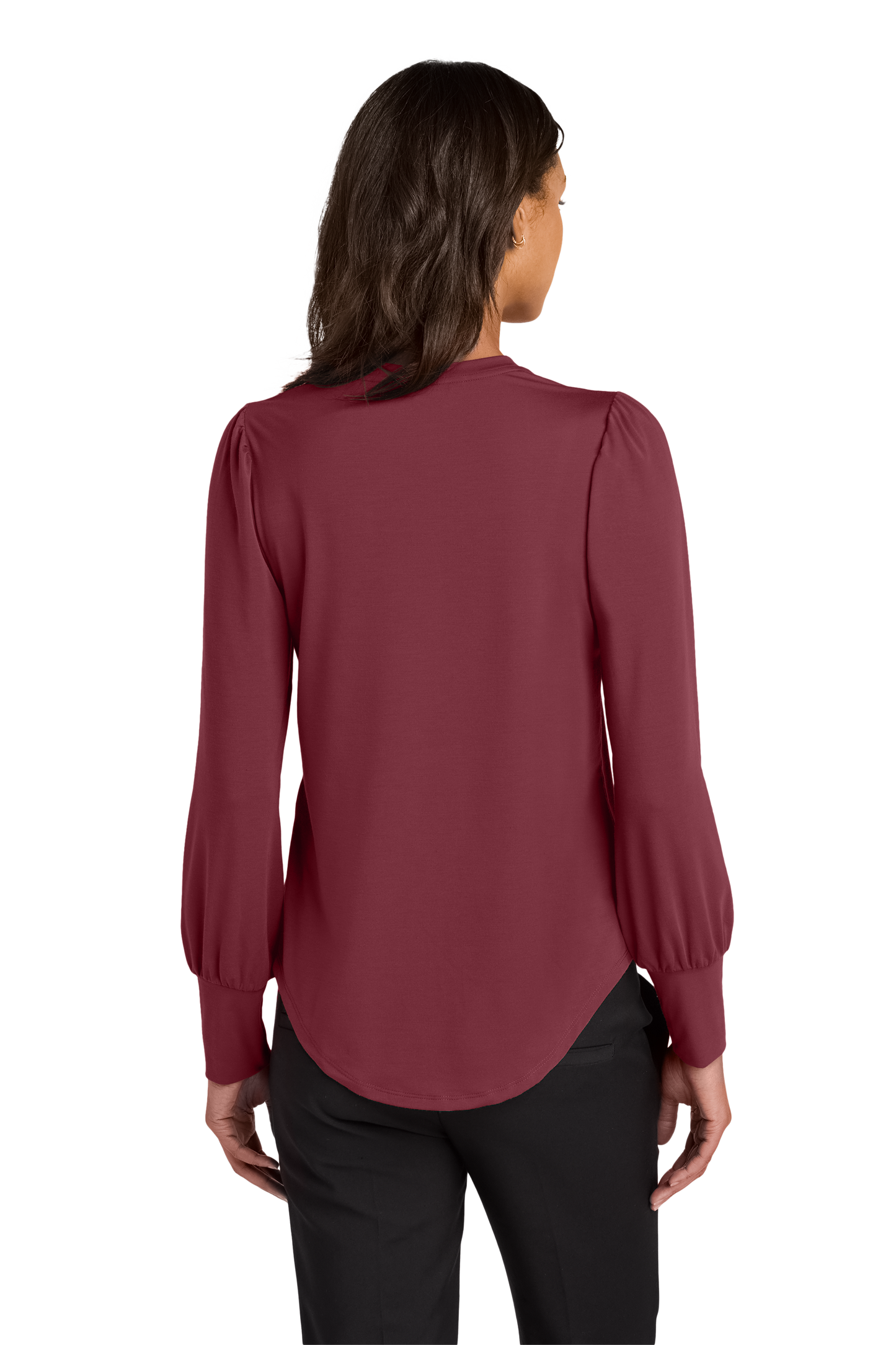 Mercer+Mettle® Women’s Stretch Jersey Long Sleeve Blouson Top - Rosewood