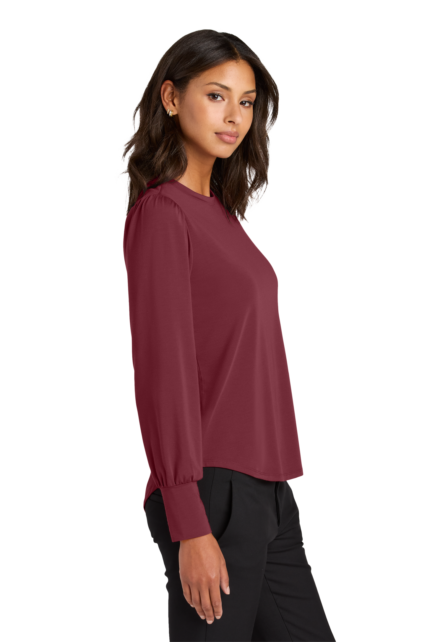 Mercer+Mettle® Women’s Stretch Jersey Long Sleeve Blouson Top - Rosewood