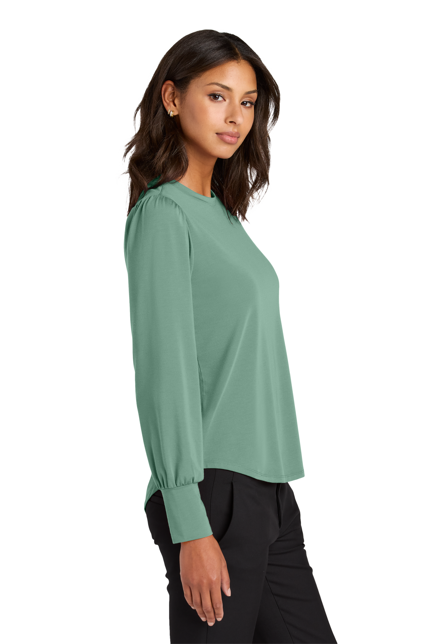 Mercer+Mettle® Women’s Stretch Jersey Long Sleeve Blouson Top - Sage