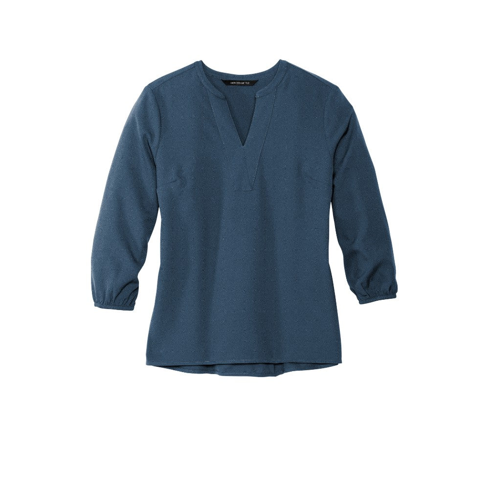 Mercer+Mettle® Women's Stretch Crepe 3/4-Sleeve Blouse - Insignia Blue