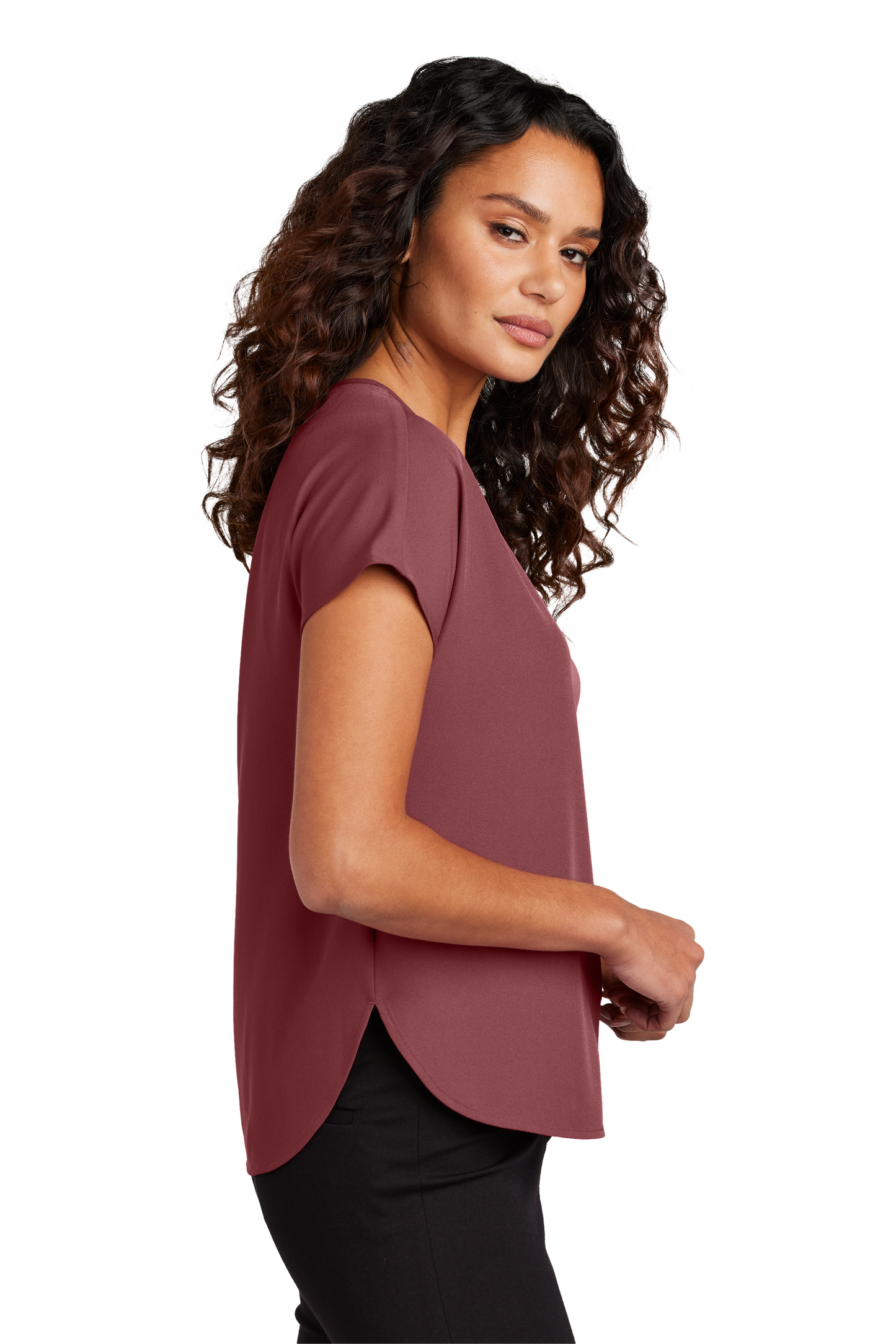 Mercer+Mettle® Women's Stretch Crepe Crew - Rosewood