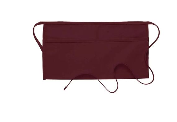 Deluxe Pocket Waist Apron (two pockets) - Maroon