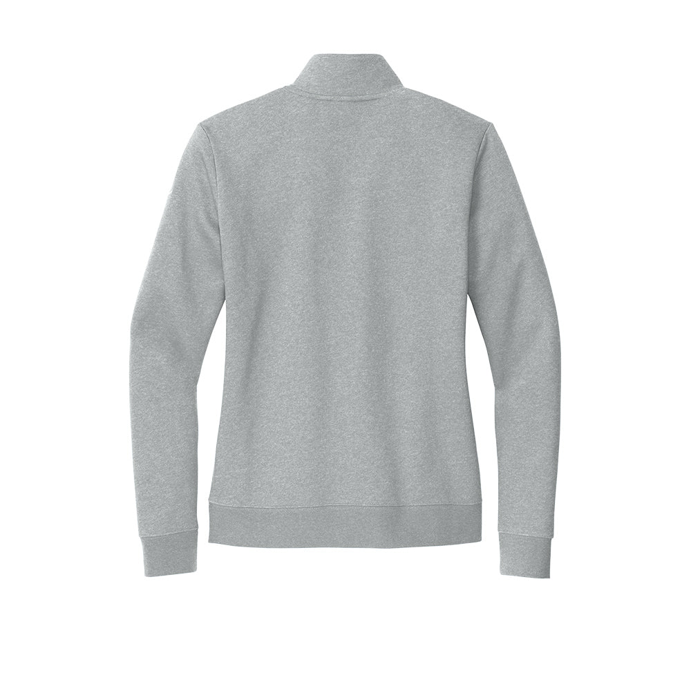 Nike Ladies Club Fleece Sleeve Swoosh 1/2-Zip - Dark Grey Heather