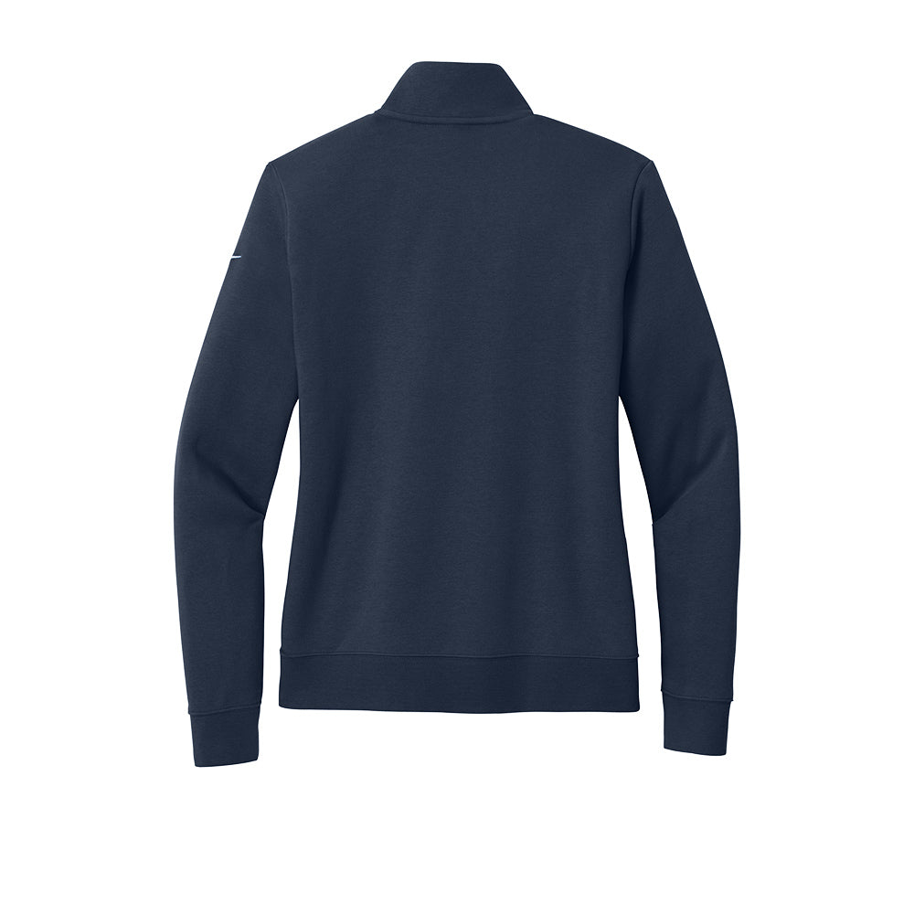 Nike Ladies Club Fleece Sleeve Swoosh 1/2-Zip - Midnight Navy