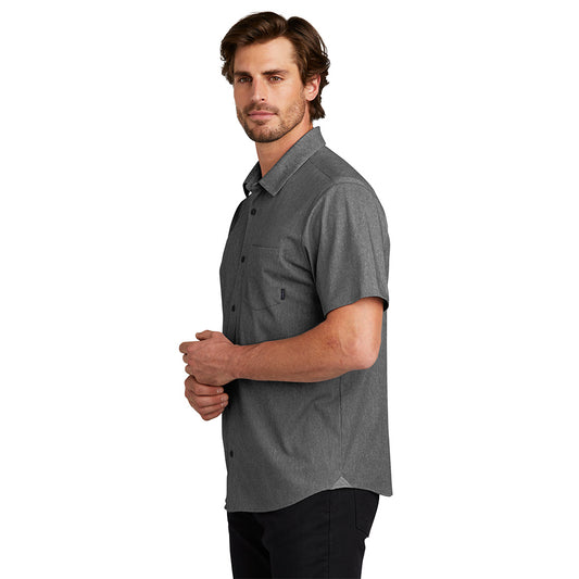OGIO® Extend Short Sleeve Button-Up - Blacktop Heather