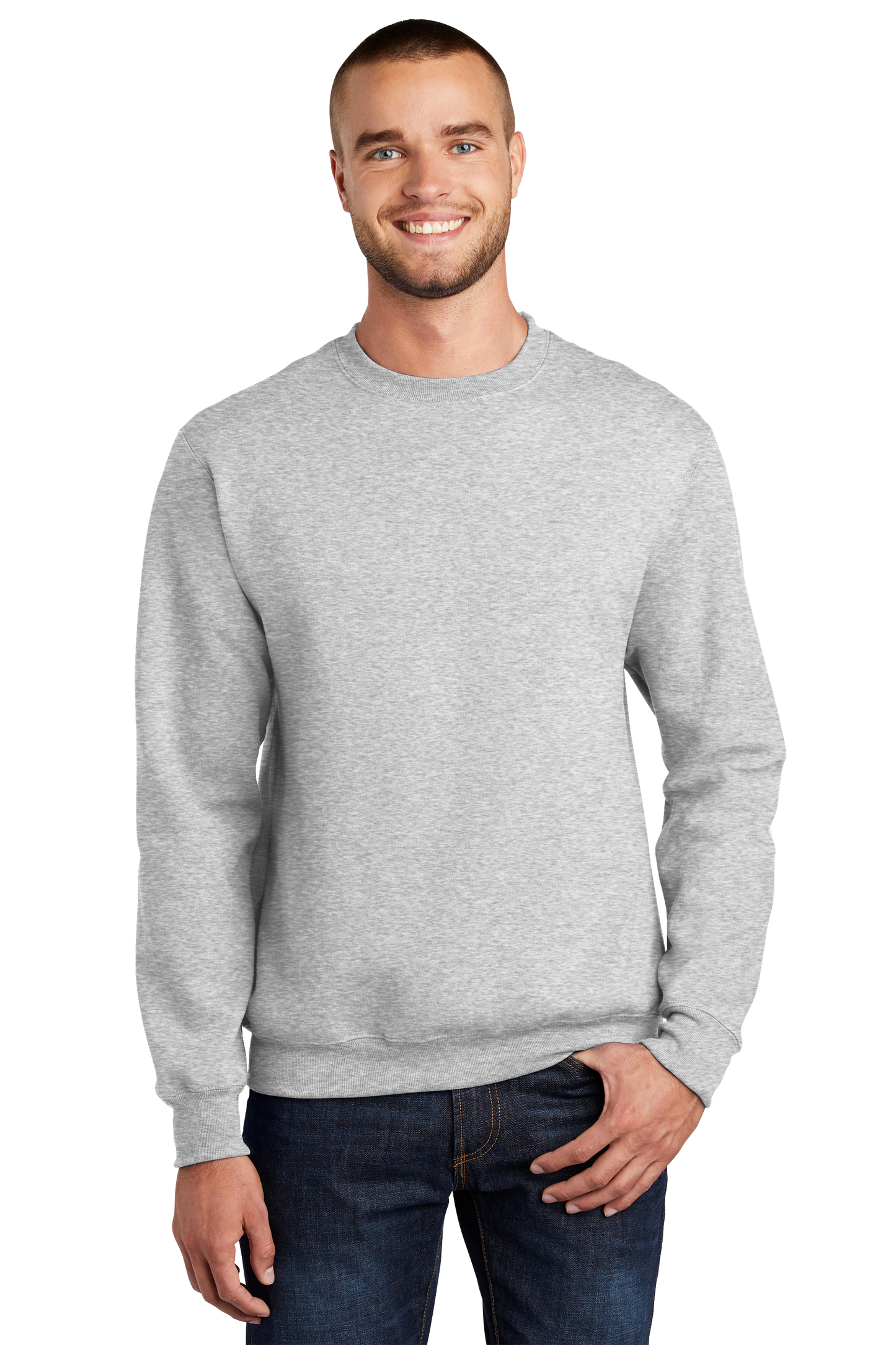 Port & Company® Essential Fleece Crewneck Sweatshirt - Ash