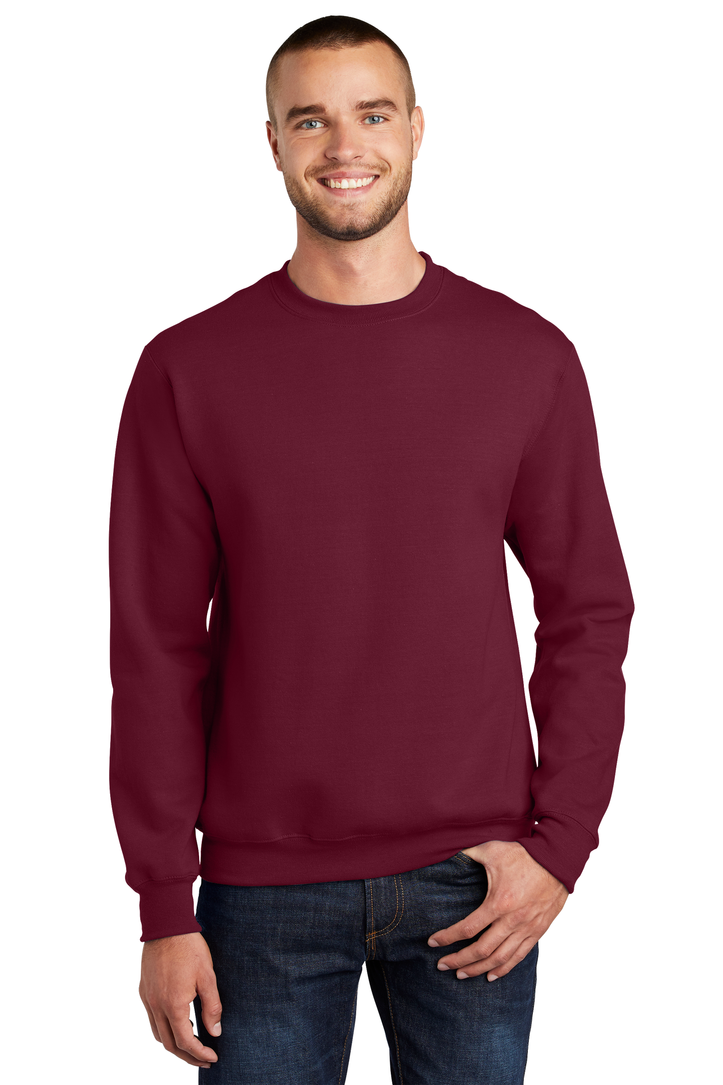 Port & Company® Essential Fleece Crewneck Sweatshirt - Cardinal