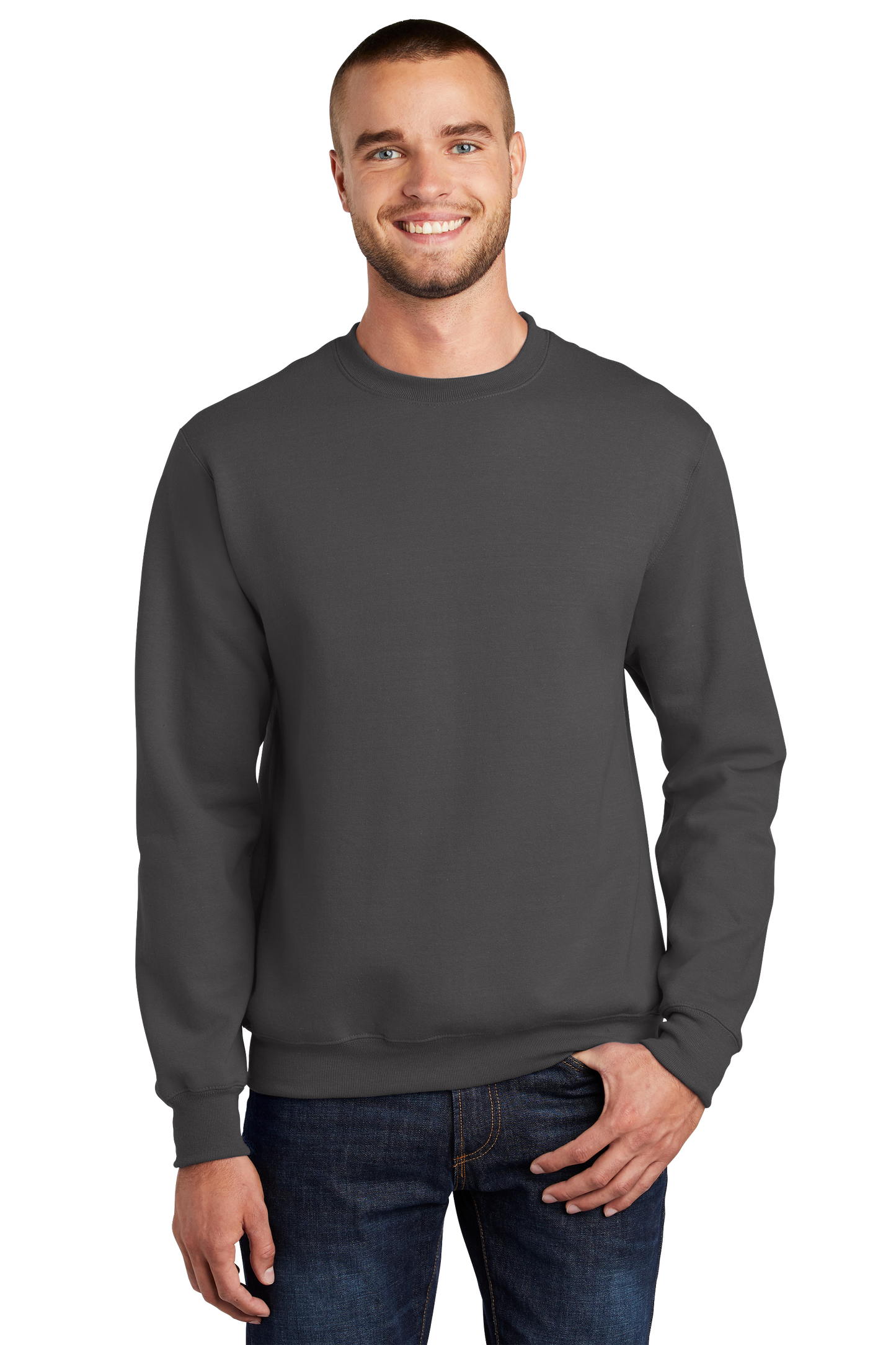 Port & Company® Essential Fleece Crewneck Sweatshirt - Charcoal