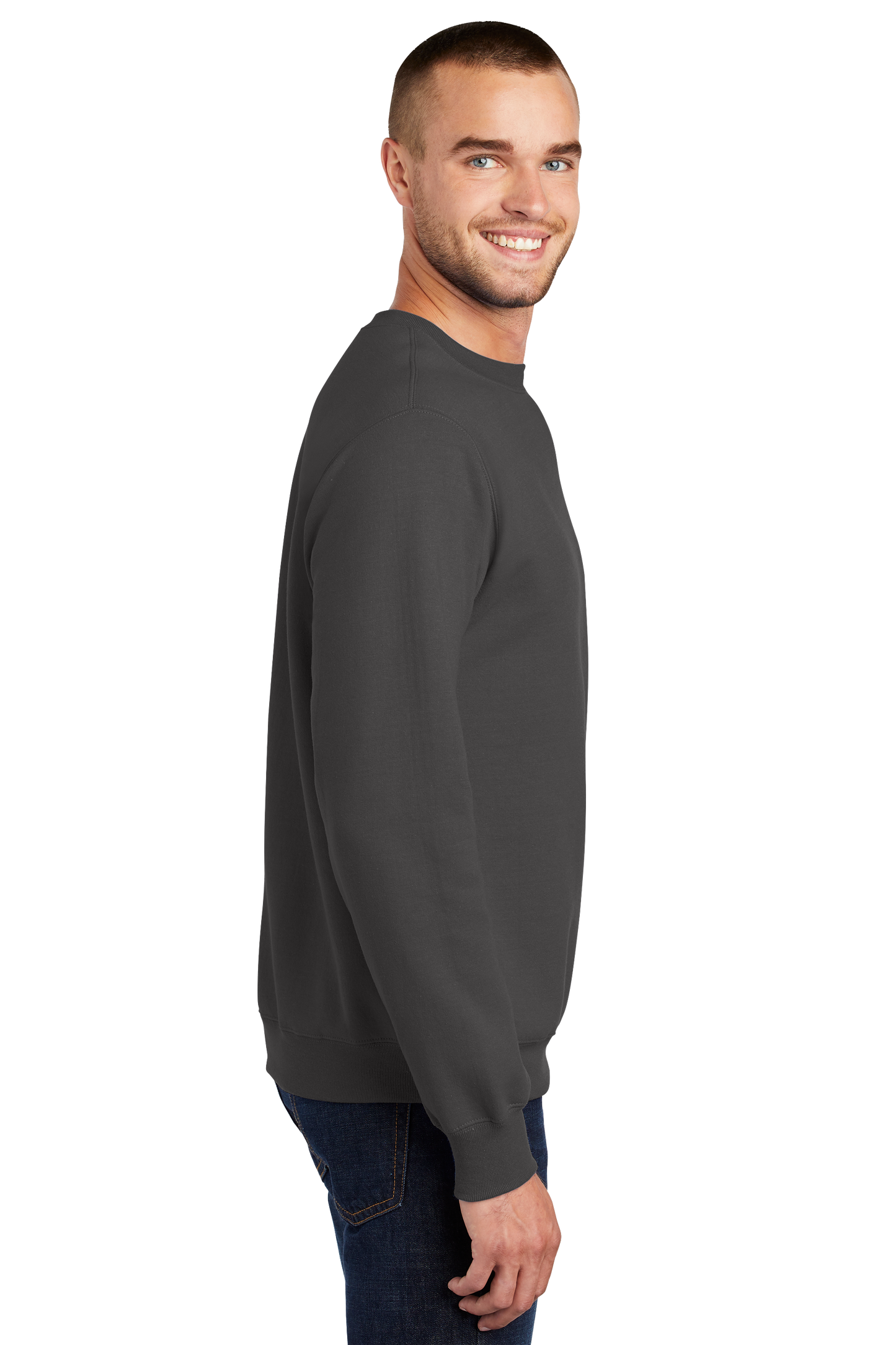 Port & Company® Essential Fleece Crewneck Sweatshirt - Charcoal