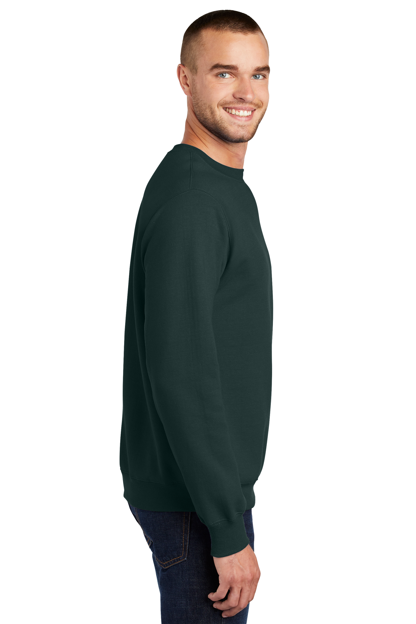 Port & Company® Essential Fleece Crewneck Sweatshirt - Dark Green