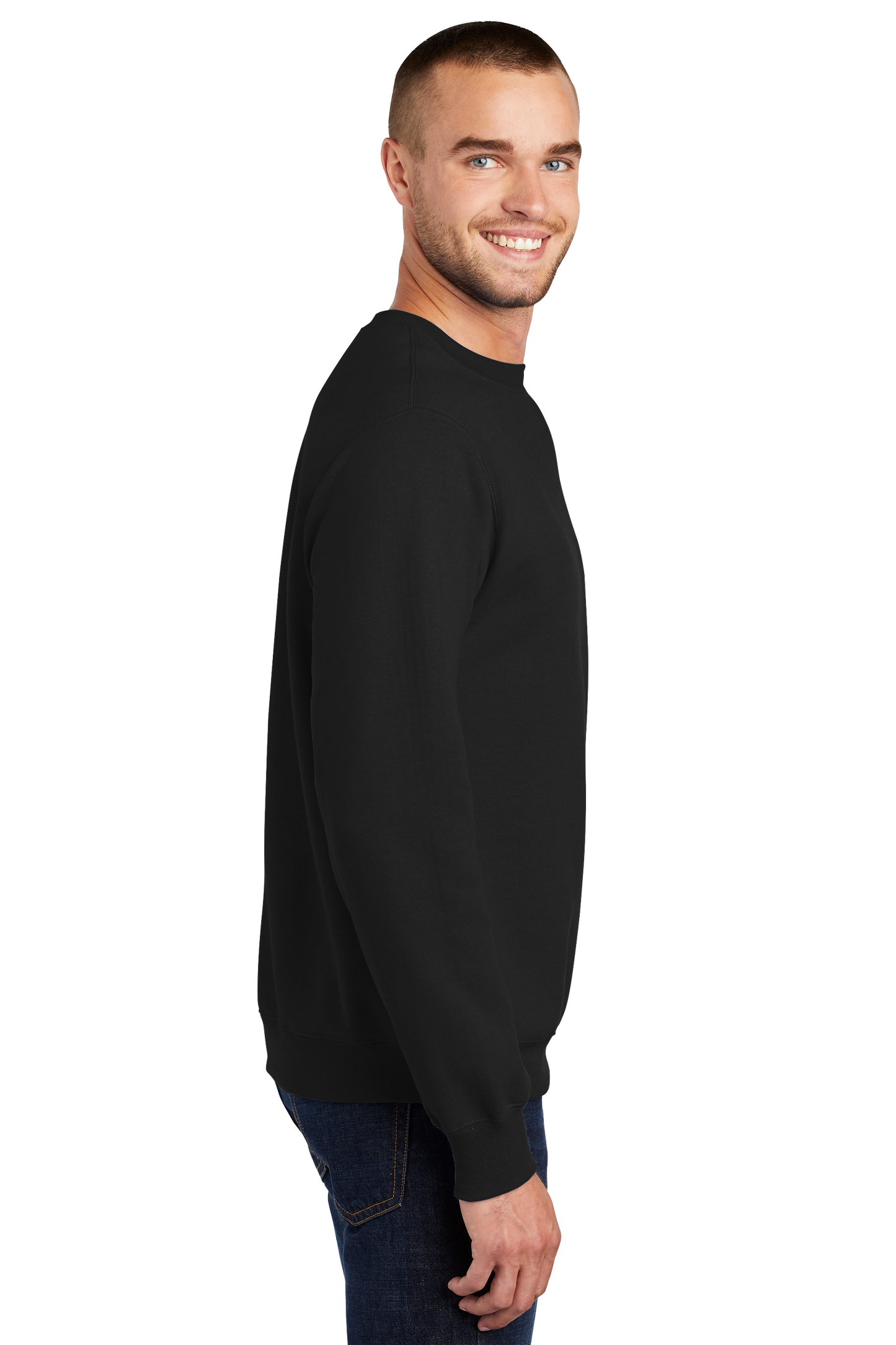 Port & Company® Essential Fleece Crewneck Sweatshirt - Jet Black