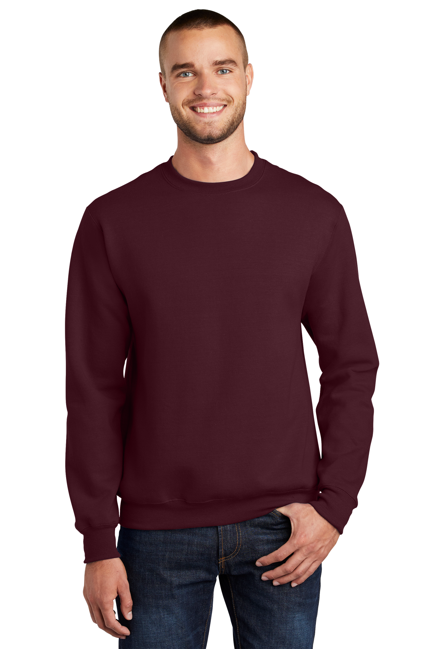 Port & Company® Essential Fleece Crewneck Sweatshirt - Maroon