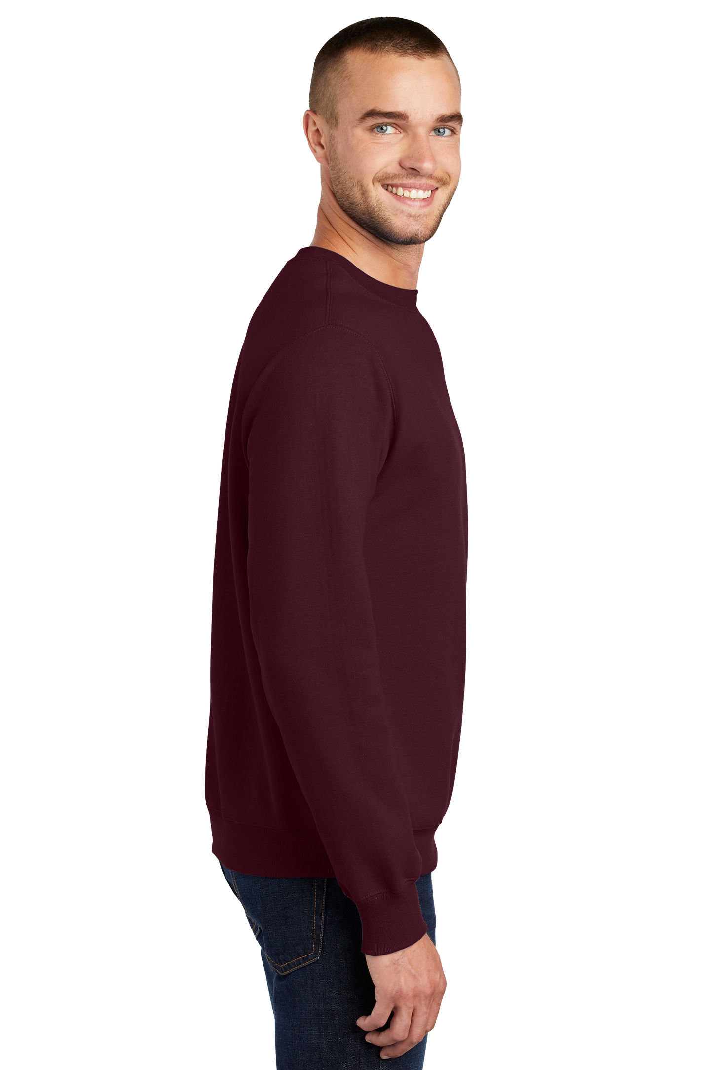 Port & Company® Essential Fleece Crewneck Sweatshirt - Maroon