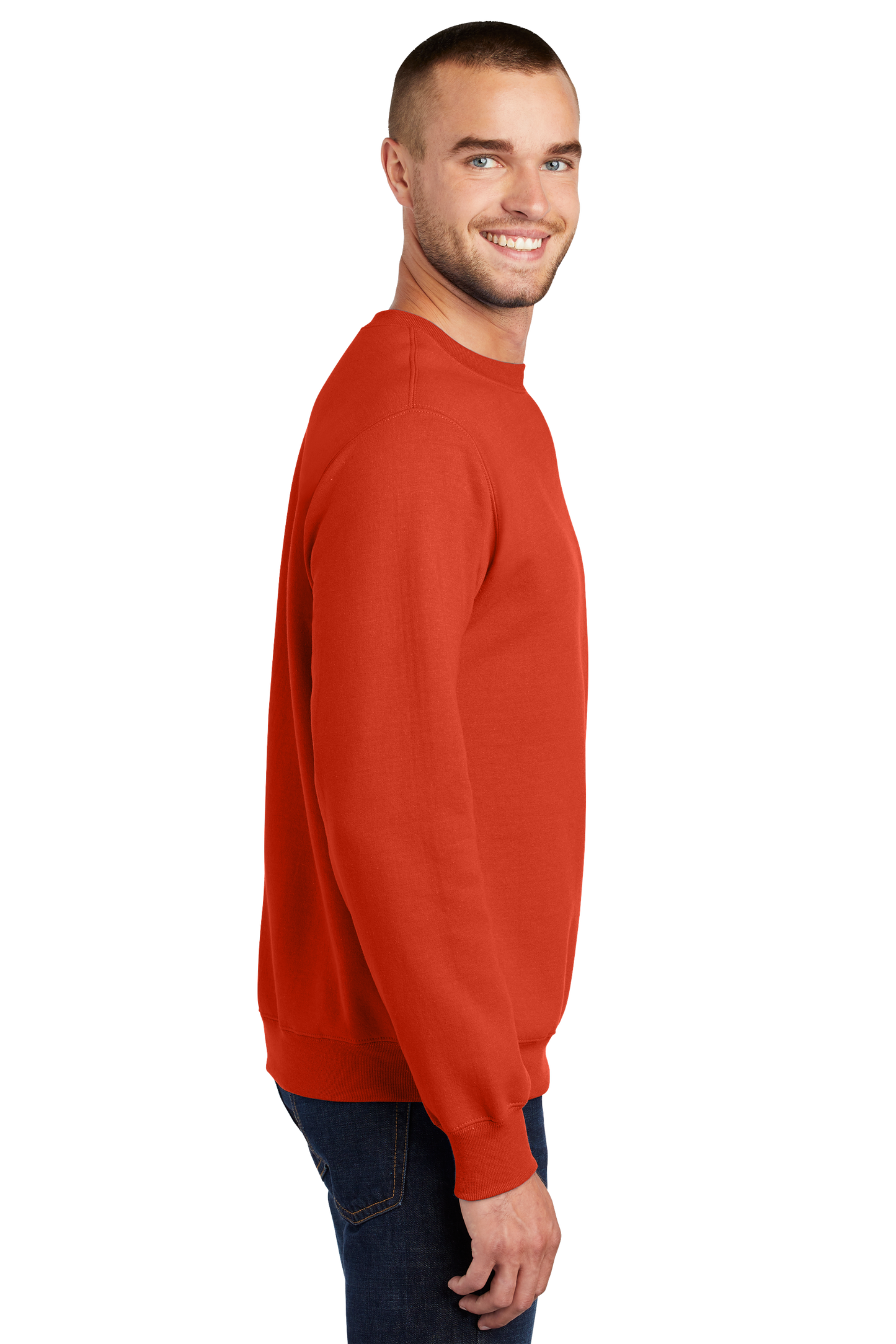 Port & Company® Essential Fleece Crewneck Sweatshirt - Orange