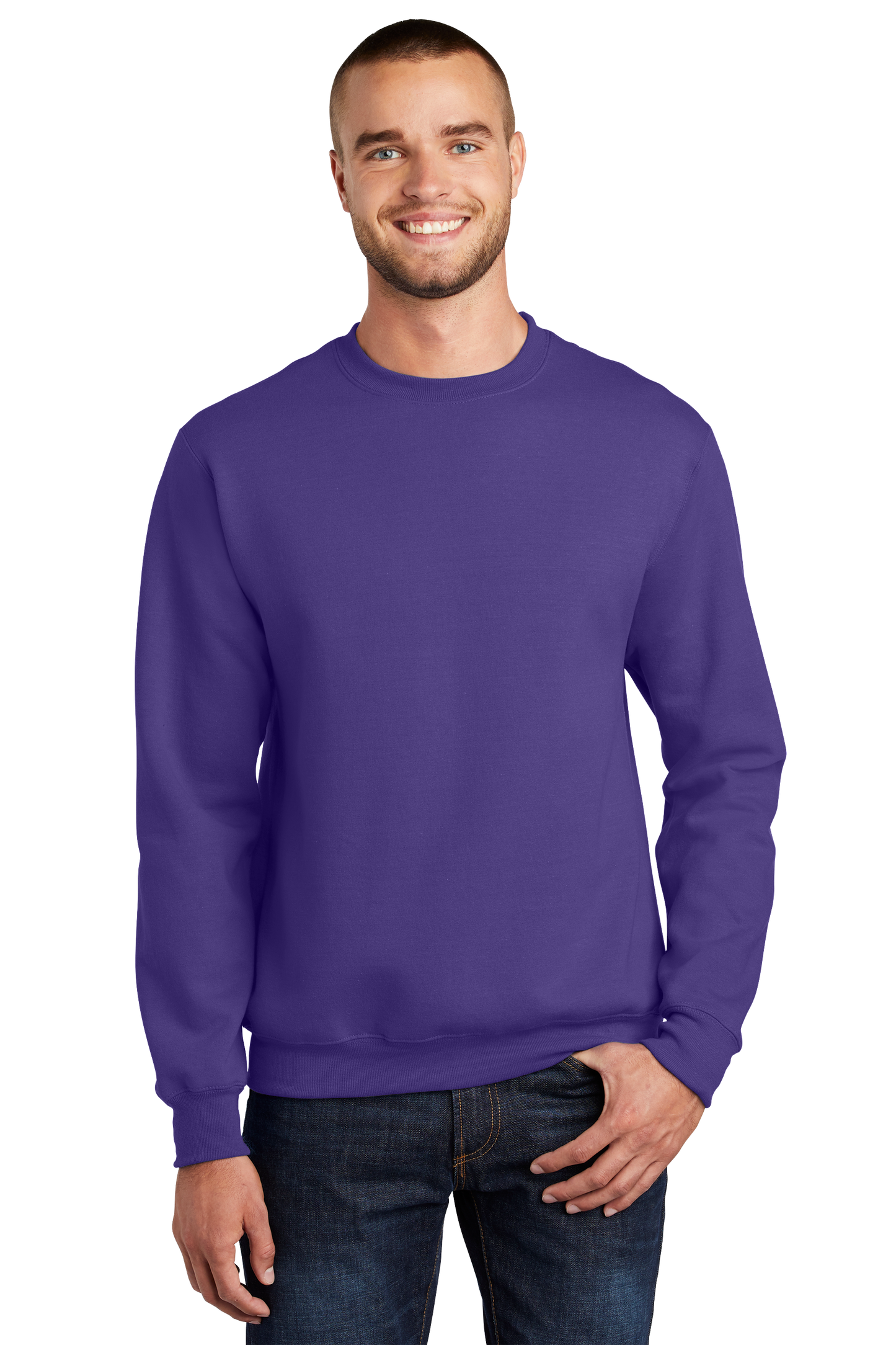 Port & Company® Essential Fleece Crewneck Sweatshirt - Purple