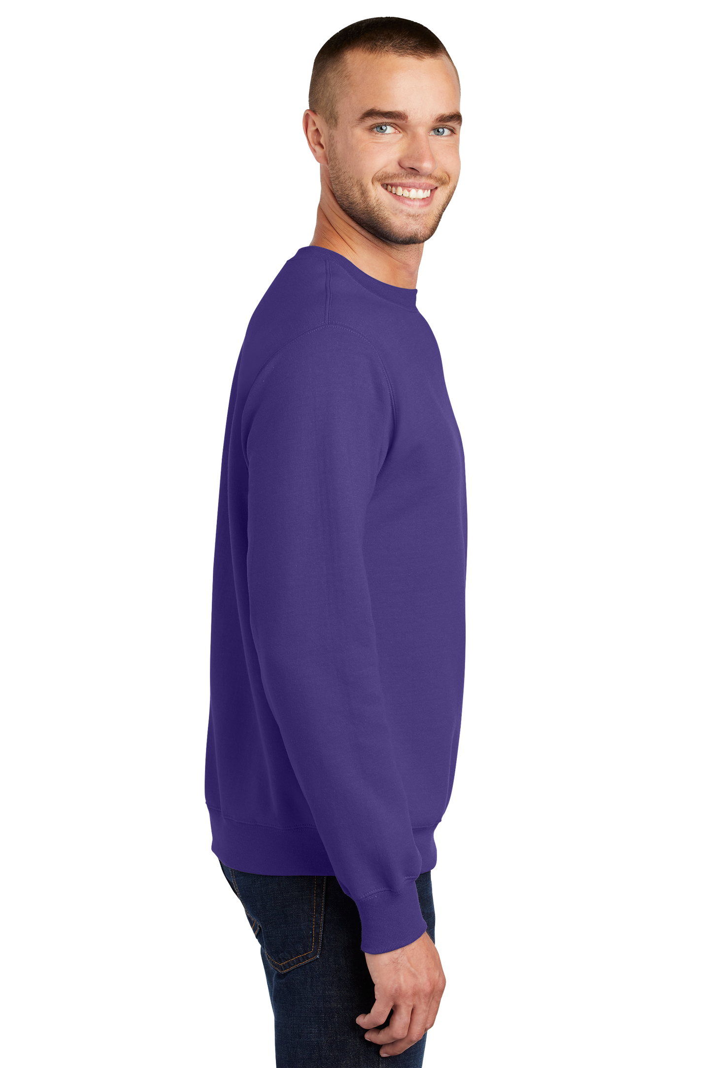 Port & Company® Essential Fleece Crewneck Sweatshirt - Purple