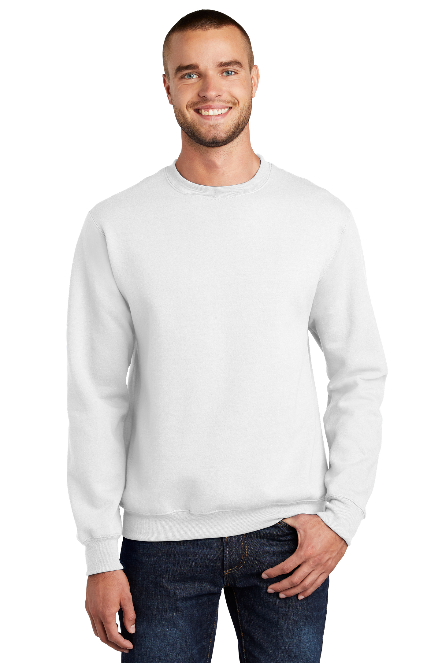 Port & Company® Essential Fleece Crewneck Sweatshirt - White