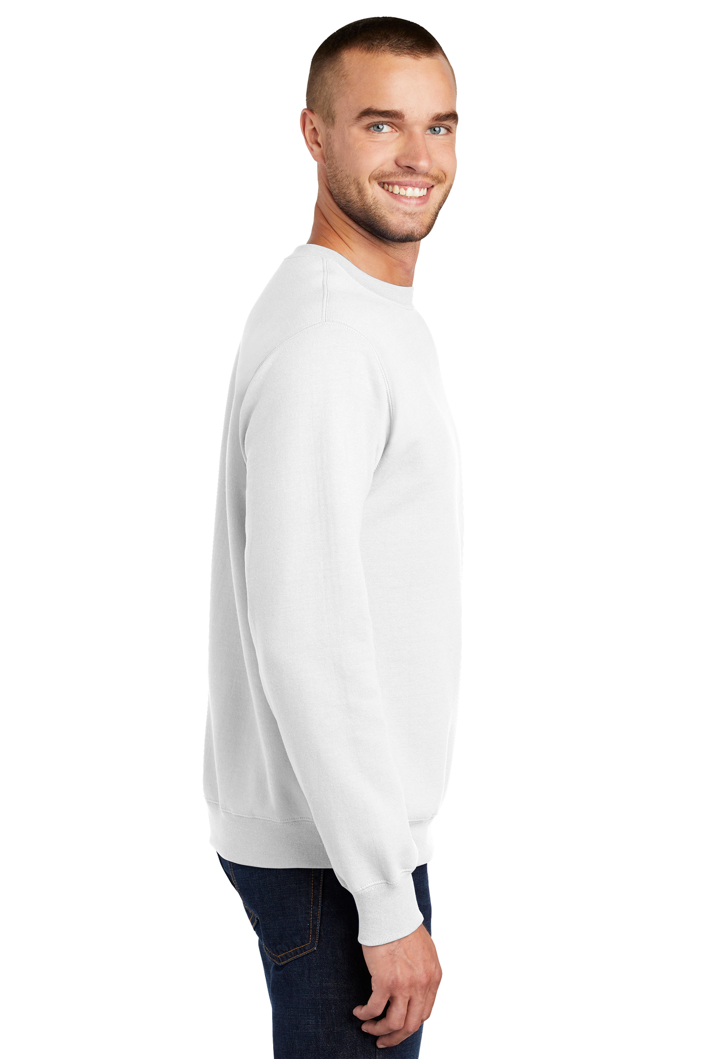 Port & Company® Essential Fleece Crewneck Sweatshirt - White