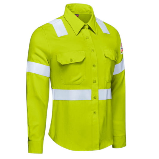 Bulwark FR Women's HI-Visibility Work Shirt - Yellow/Green