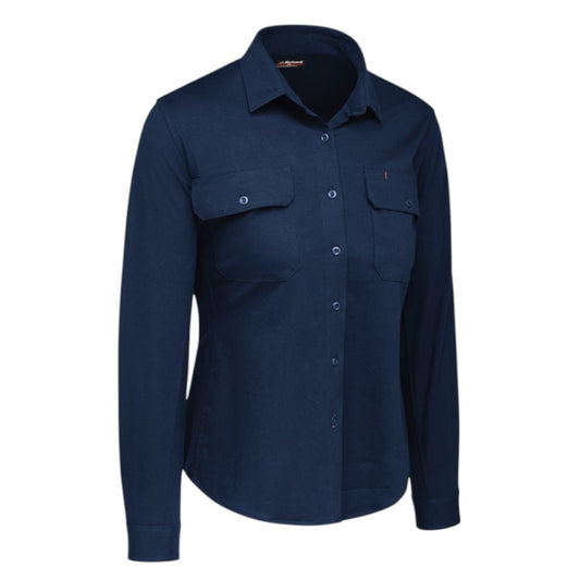 Bulwark FR Women's Flex Knit Button Down Shirt - Navy