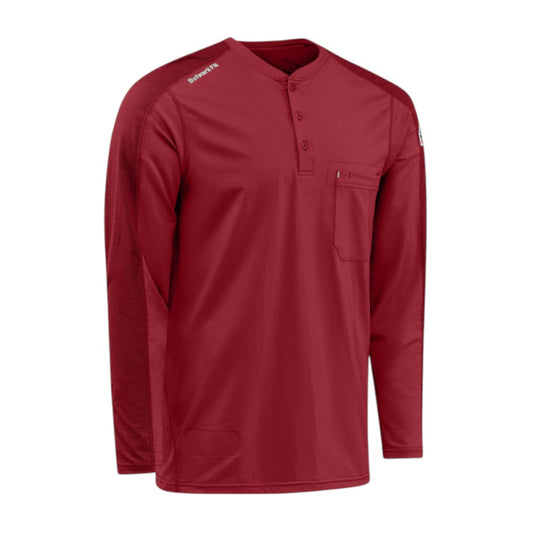 Bulwark FR Men's Flex Knit Henley - Red